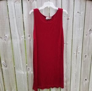 Vintage Red Stretchy Swing Midi Length Dress